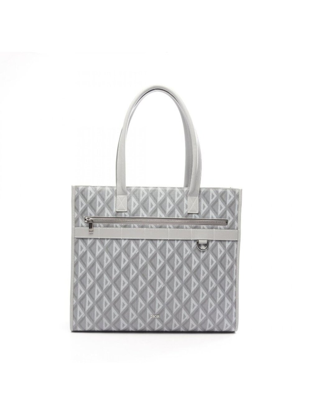 Dior Tote Bag Safari CD Diamond Gray Leather